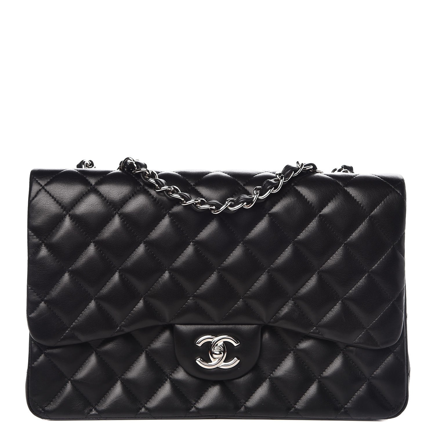 Chanel Lambskin Quilted Jumbo Single Flap Black 1 of 11