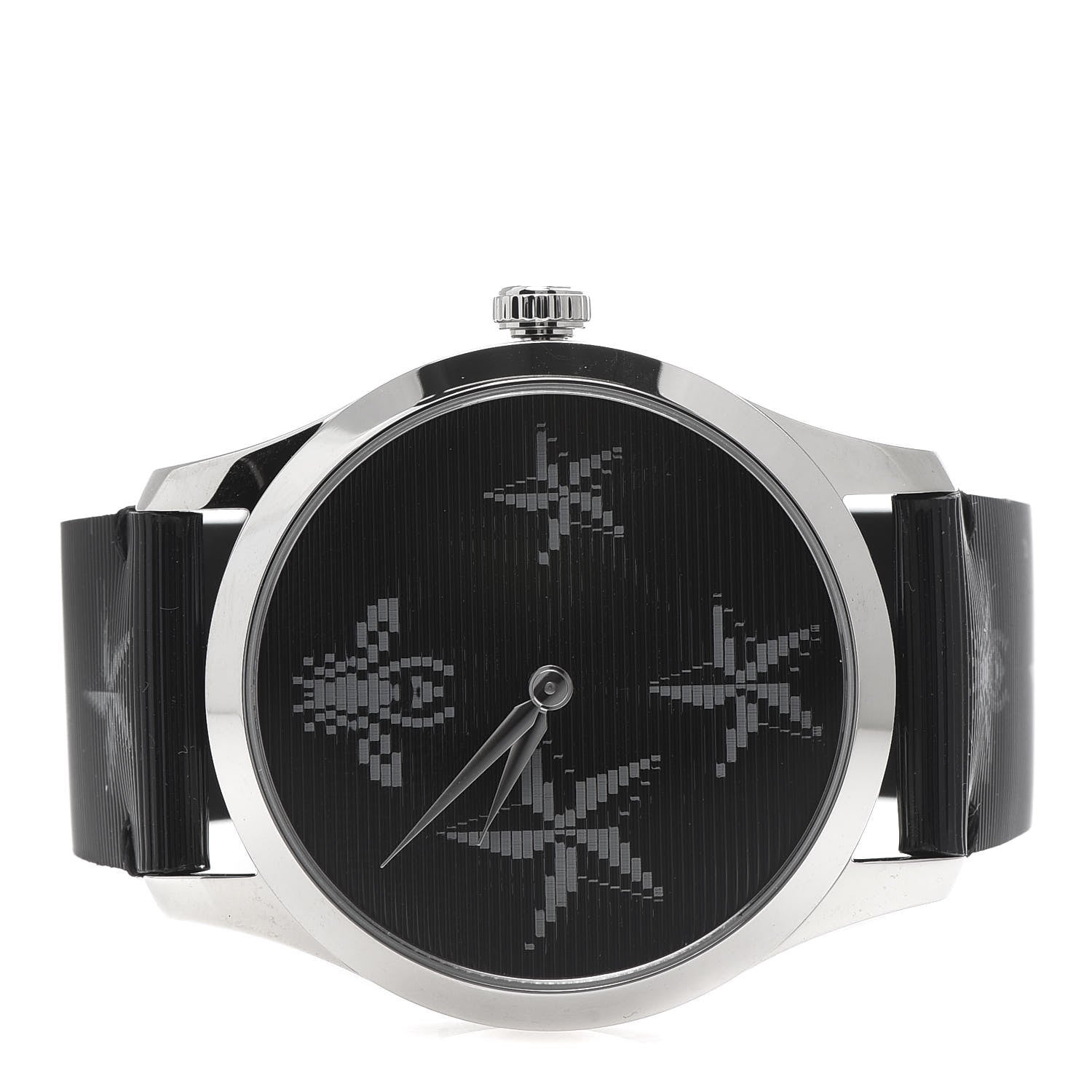 Gucci Stainless Steel Calfskin 38mm G-Timeless Bee Star Hologram Quartz Watch Black 4 of 8