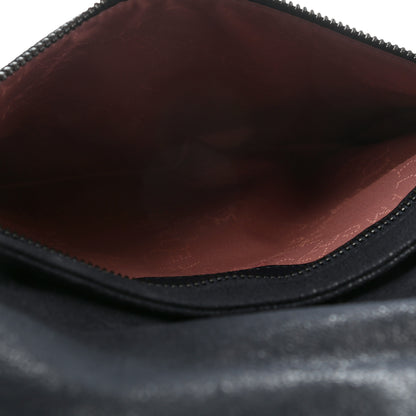 Stella McCartney Shaggy Deer Falabella Fold Over Clutch Navy Blue 6 of 8