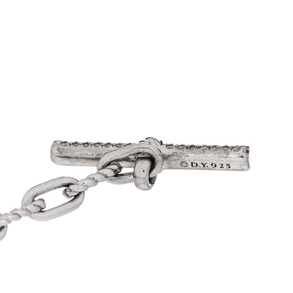 David Yurman Sterling Silver Diamond DY Madison Pave Toggle Chain Bracelet 3 of 4