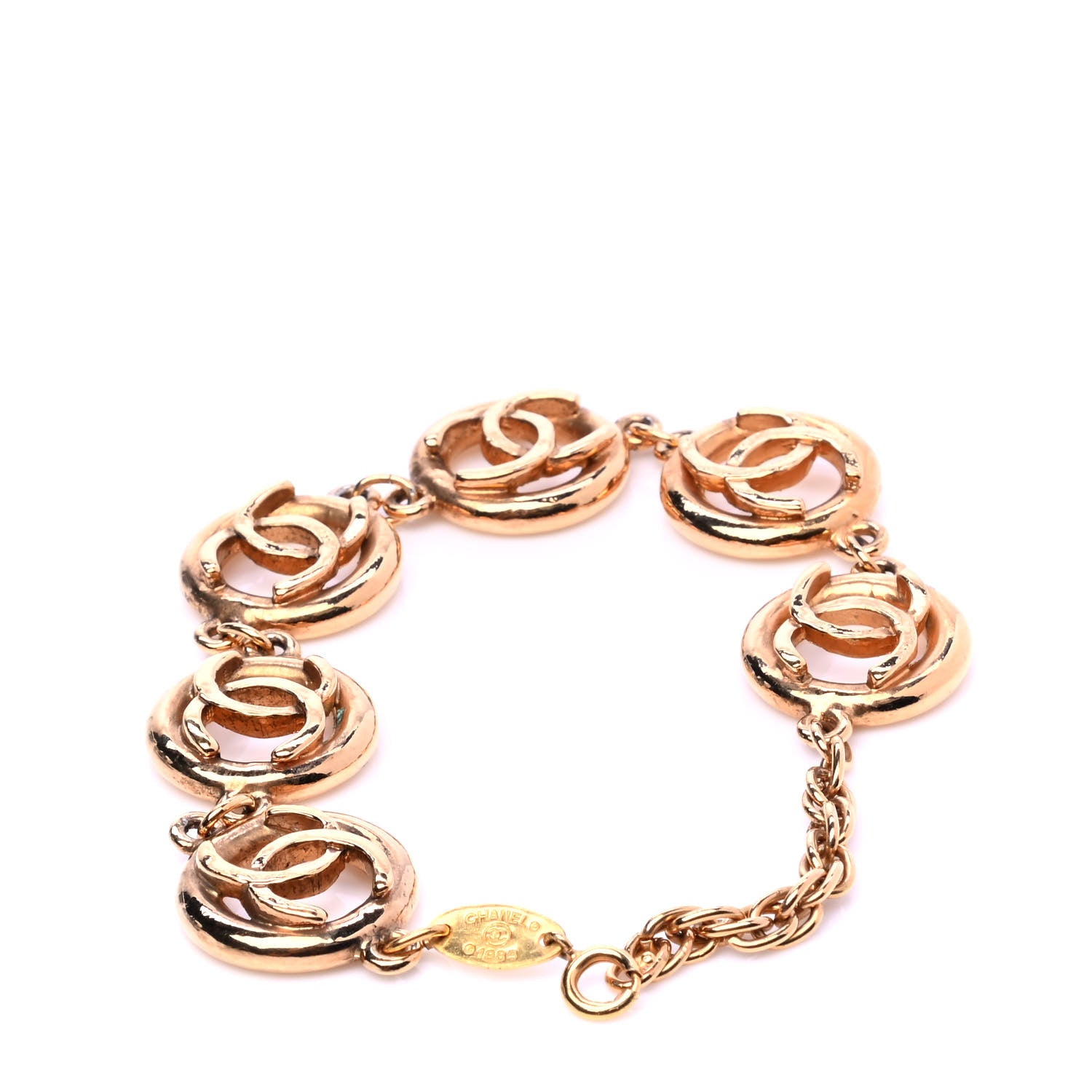 Chanel CC Cutout Bracelet Gold 2 of 4