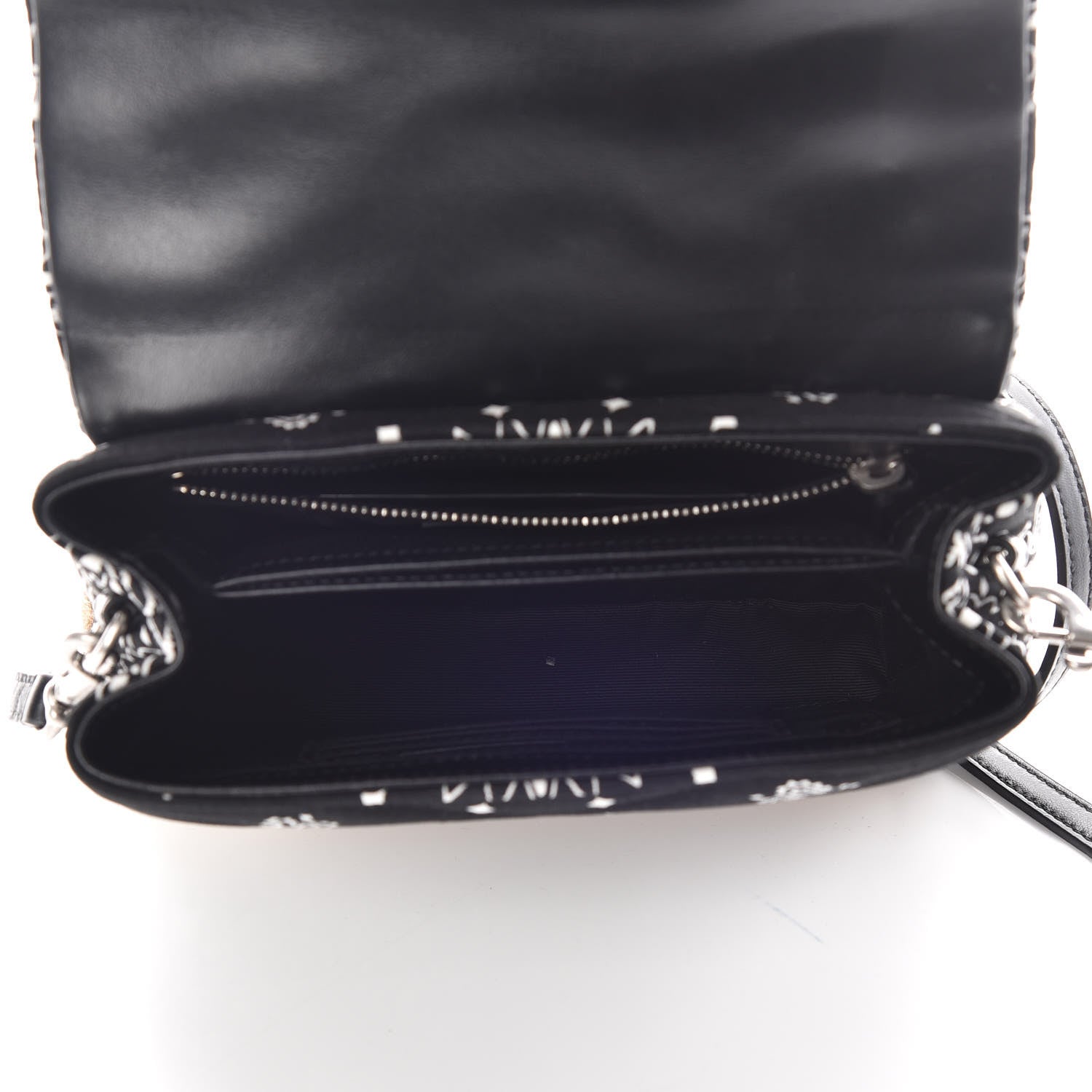 Saint Laurent Cotton Bandana Y Quilted Monogram Toy Loulou Crossbody Bag Black White 5 of 11