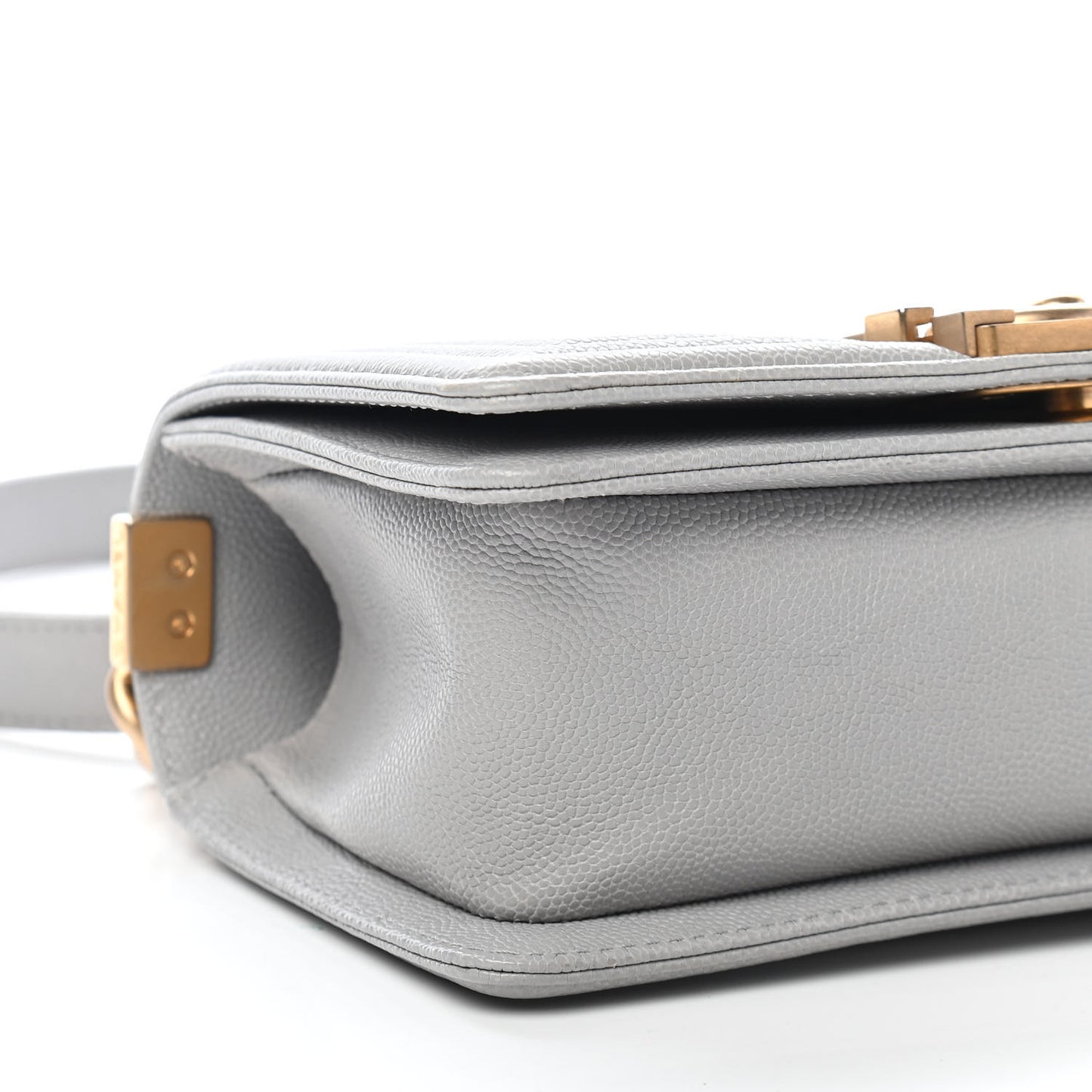 Caviar Quilted Small Boy Flap Grey