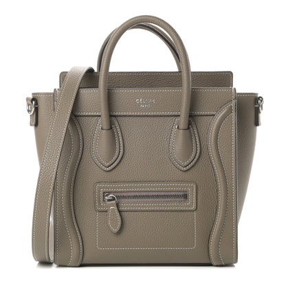 Celine Drummed Calfskin Nano Luggage Souris 1 of 12