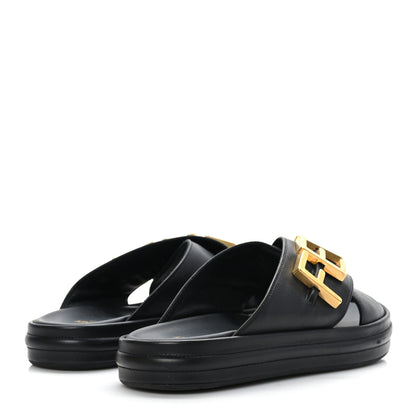 Fendi Vitello Womens Fendigraphy Slide Sandals 37 Black 4 of 8