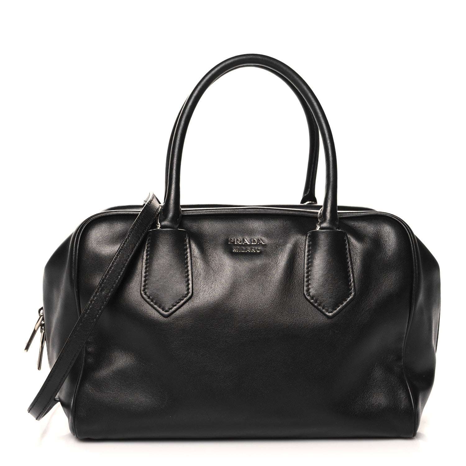 Prada Soft Calf Medium Inside Tote Black Turchese 1 of 13