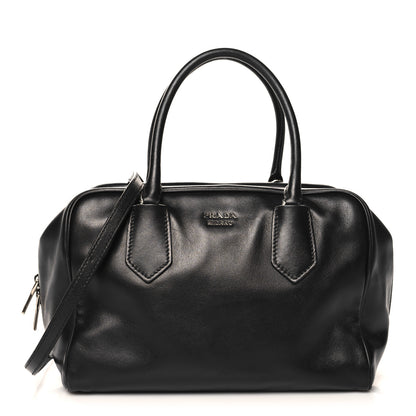 Prada Soft Calf Medium Inside Tote Black Turchese 1 of 13