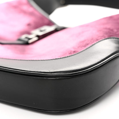 Gucci Velvet Calfskin Jackie O Hobo Pink Black 10 of 10