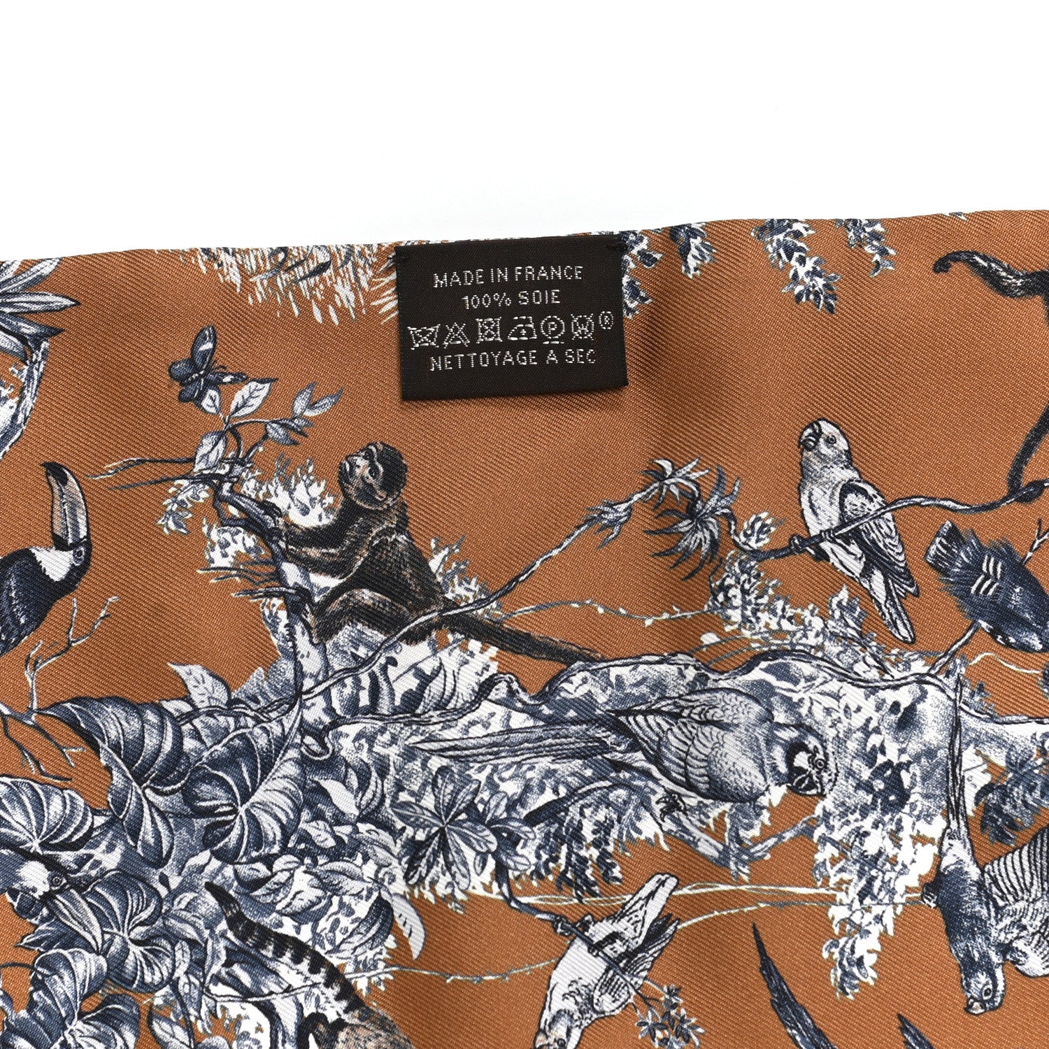 Hermes Silk Equateur Maxi Twilly Tabac Gris Bleuete 5 of 5