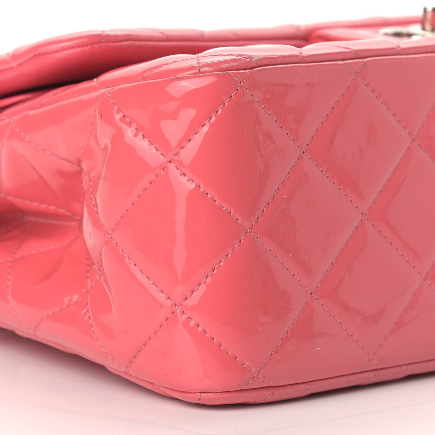 Patent Quilted Jumbo Double Flap Pink