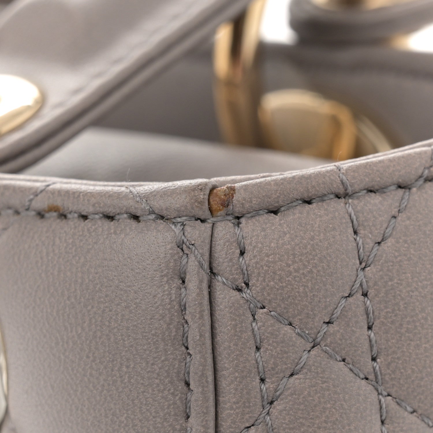 Christian Dior Lambskin Cannage Small Lucky Badges My Lady Dior Grey 6 of 13