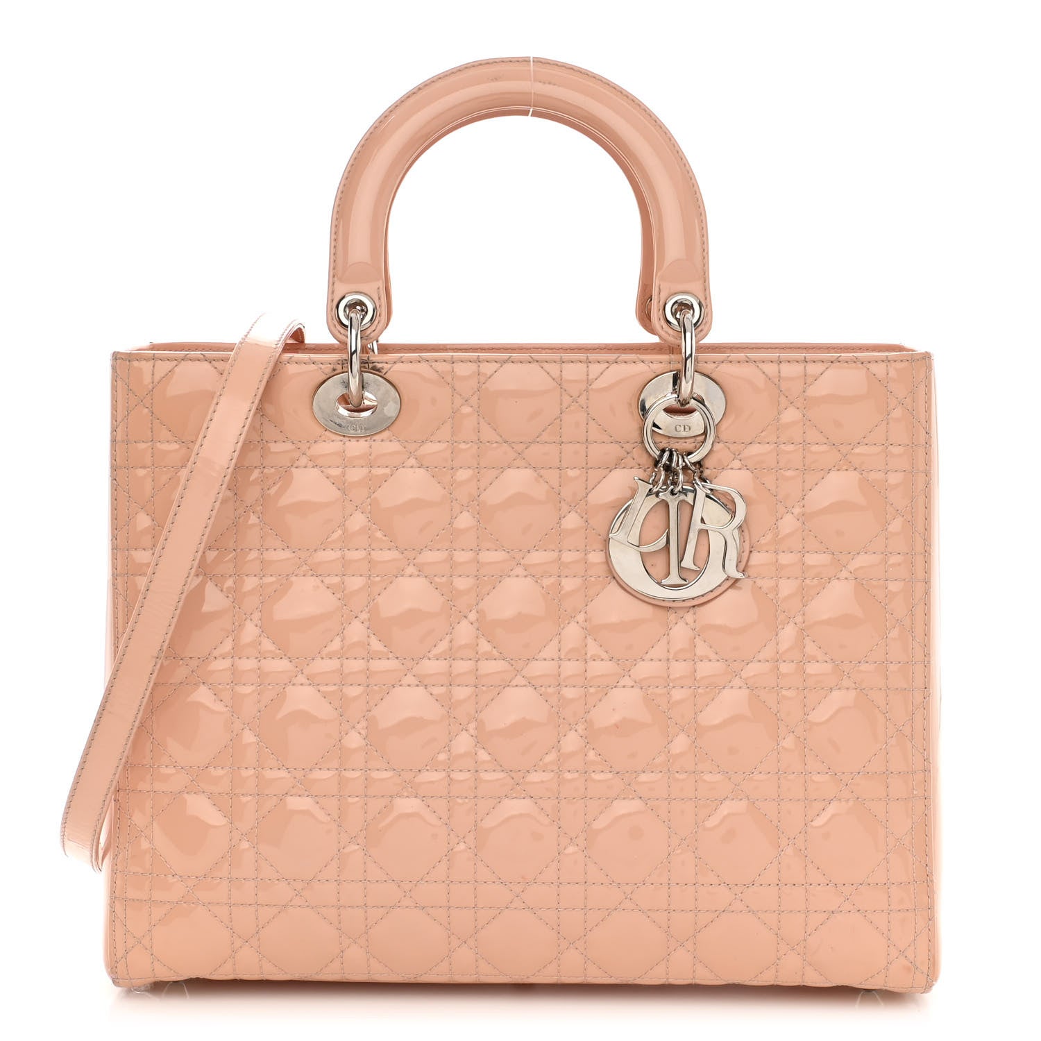 Christian Dior Patent Cannage Large Lady Dior Light Pink 1 of 16