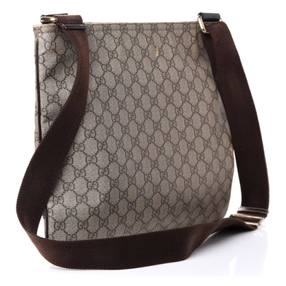 Gucci GG Supreme Monogram Medium Flat Messenger Bag Dark Brown 3 of 13