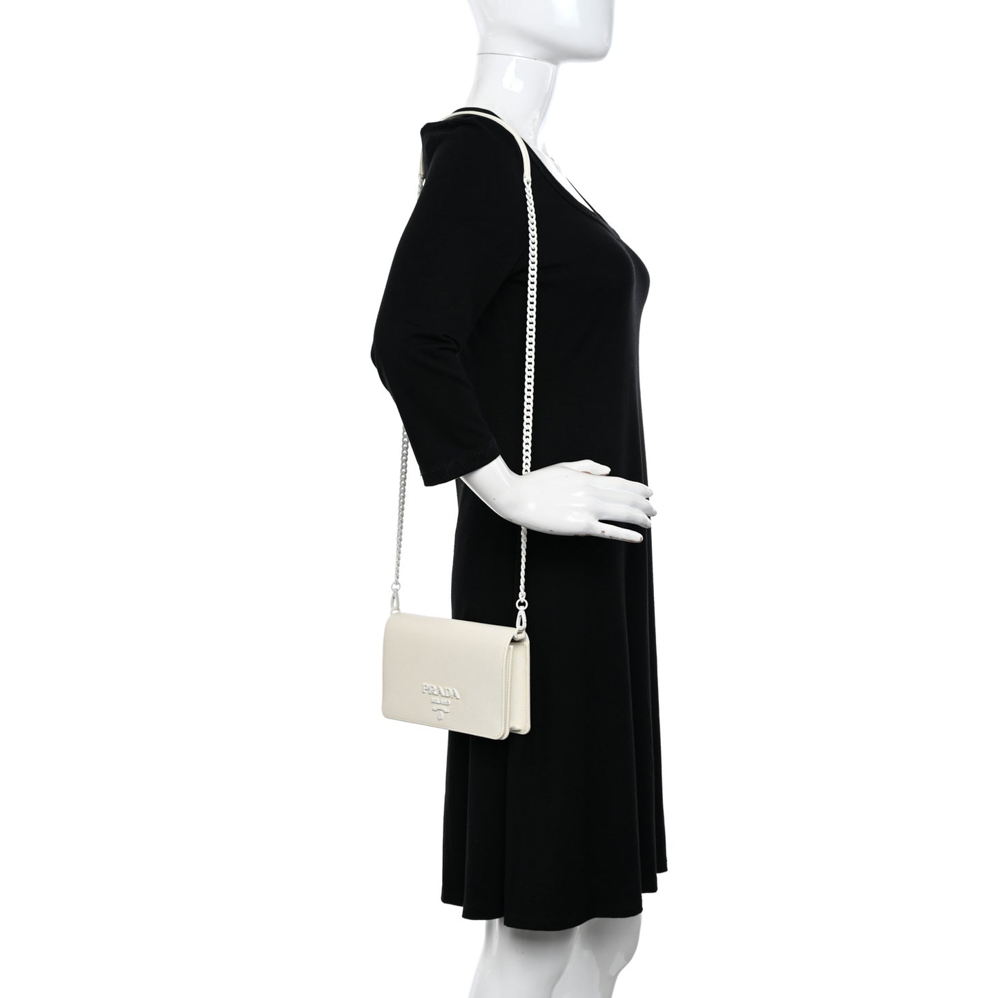 Saffiano Lux Crossbody Bag White