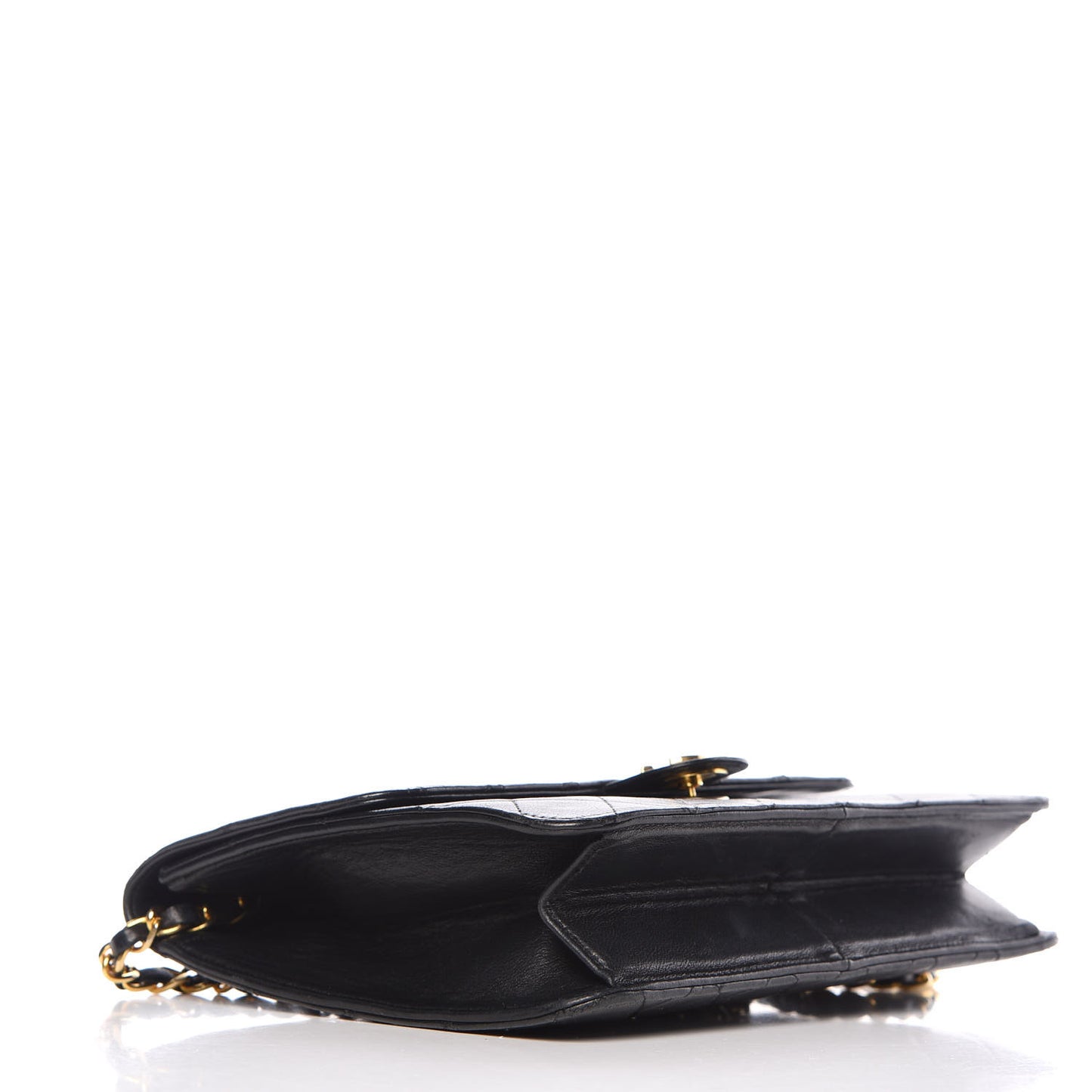 Lambskin Quilted Small Single Flap Black