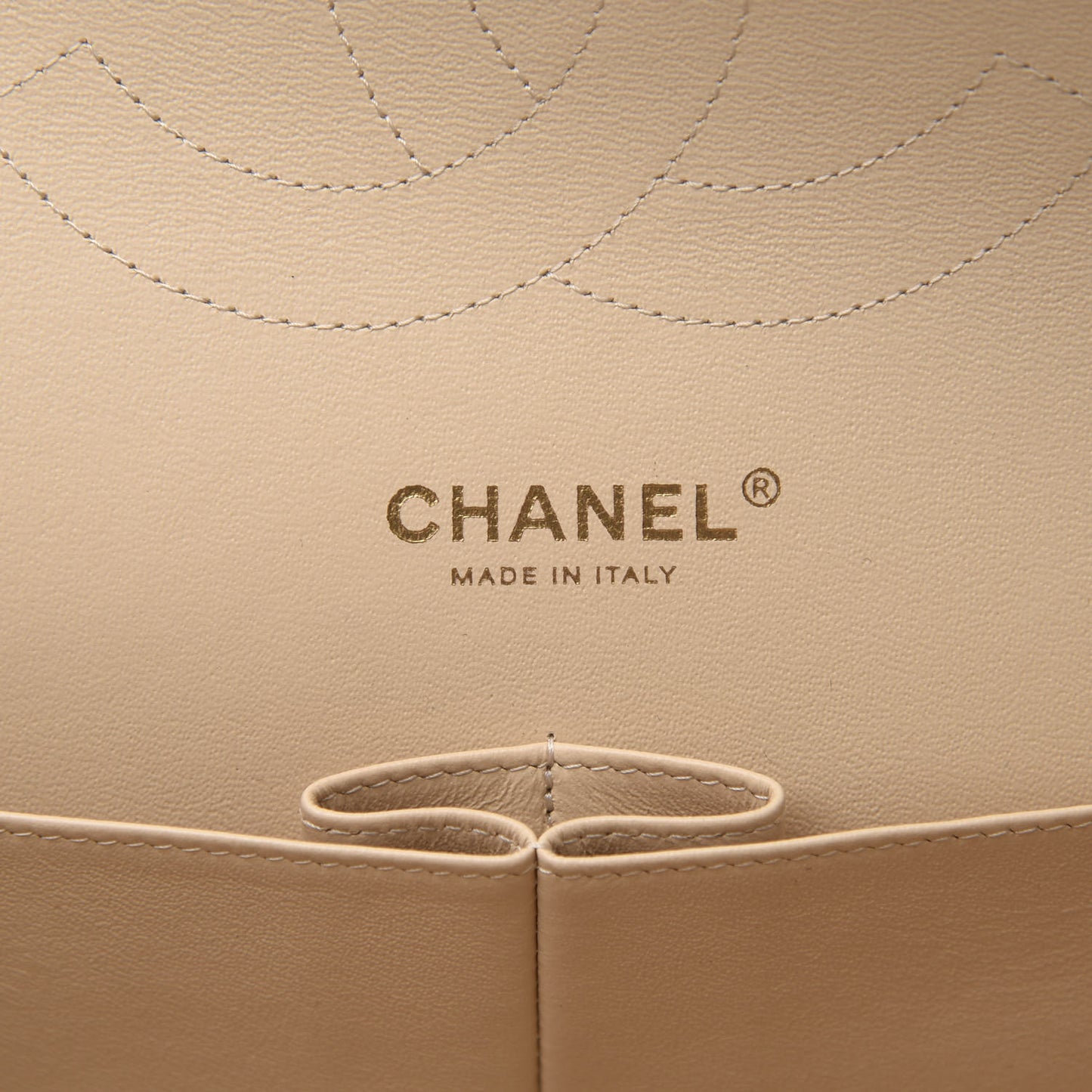 Lambskin Quilted Jumbo Double Flap Beige Clair