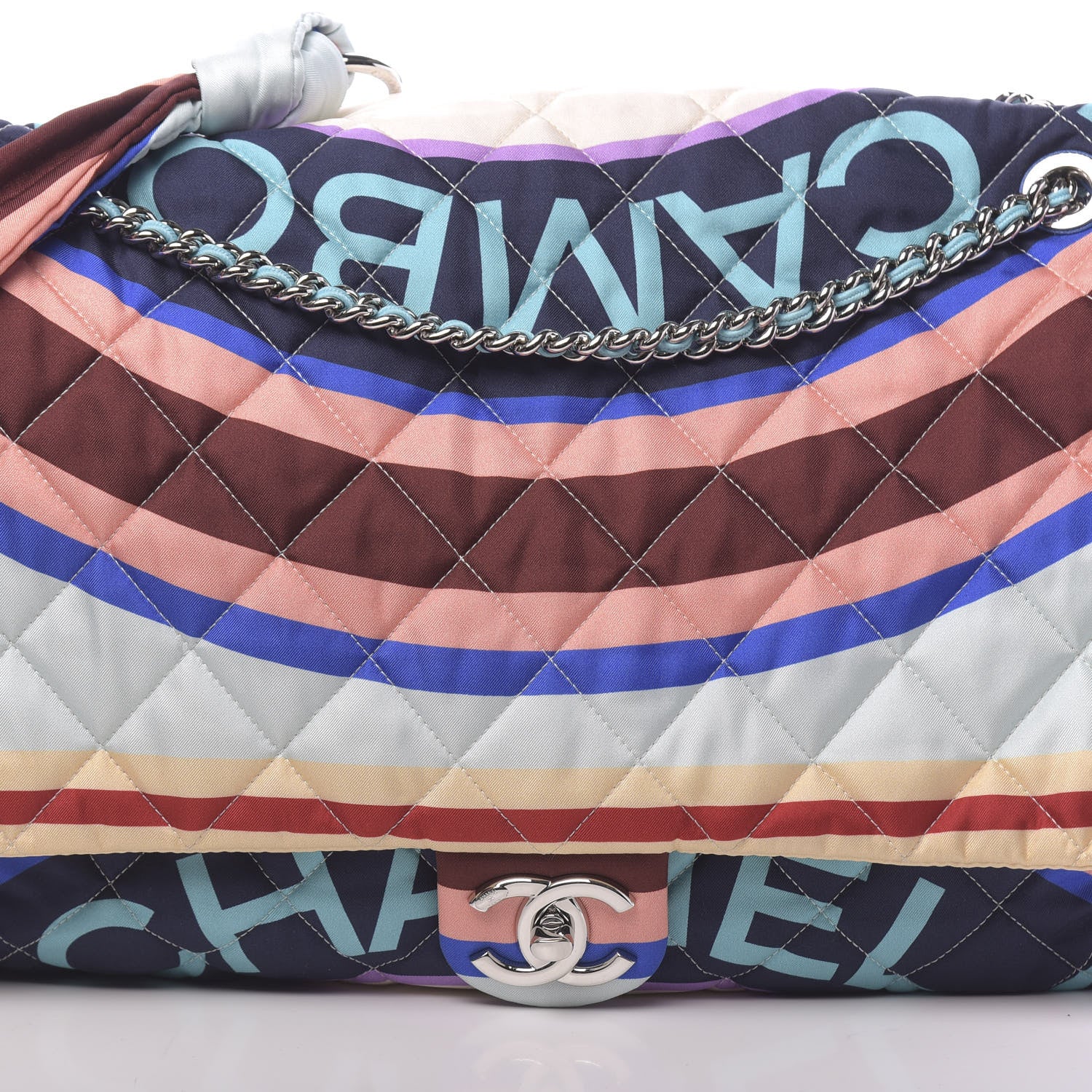 Chanel Fabric Quilted Printed XXL Flap Multicolor 10 of 10