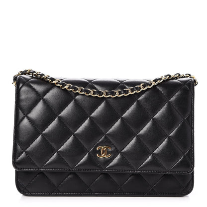 Chanel Lambskin Quilted Wallet On Chain WOC Black 1 of 9