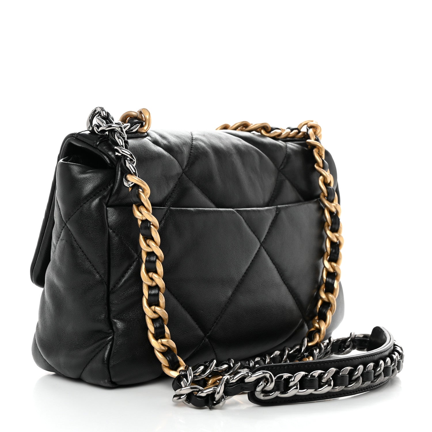 Chanel Lambskin Quilted Medium Chanel 19 Flap Black 3 of 12