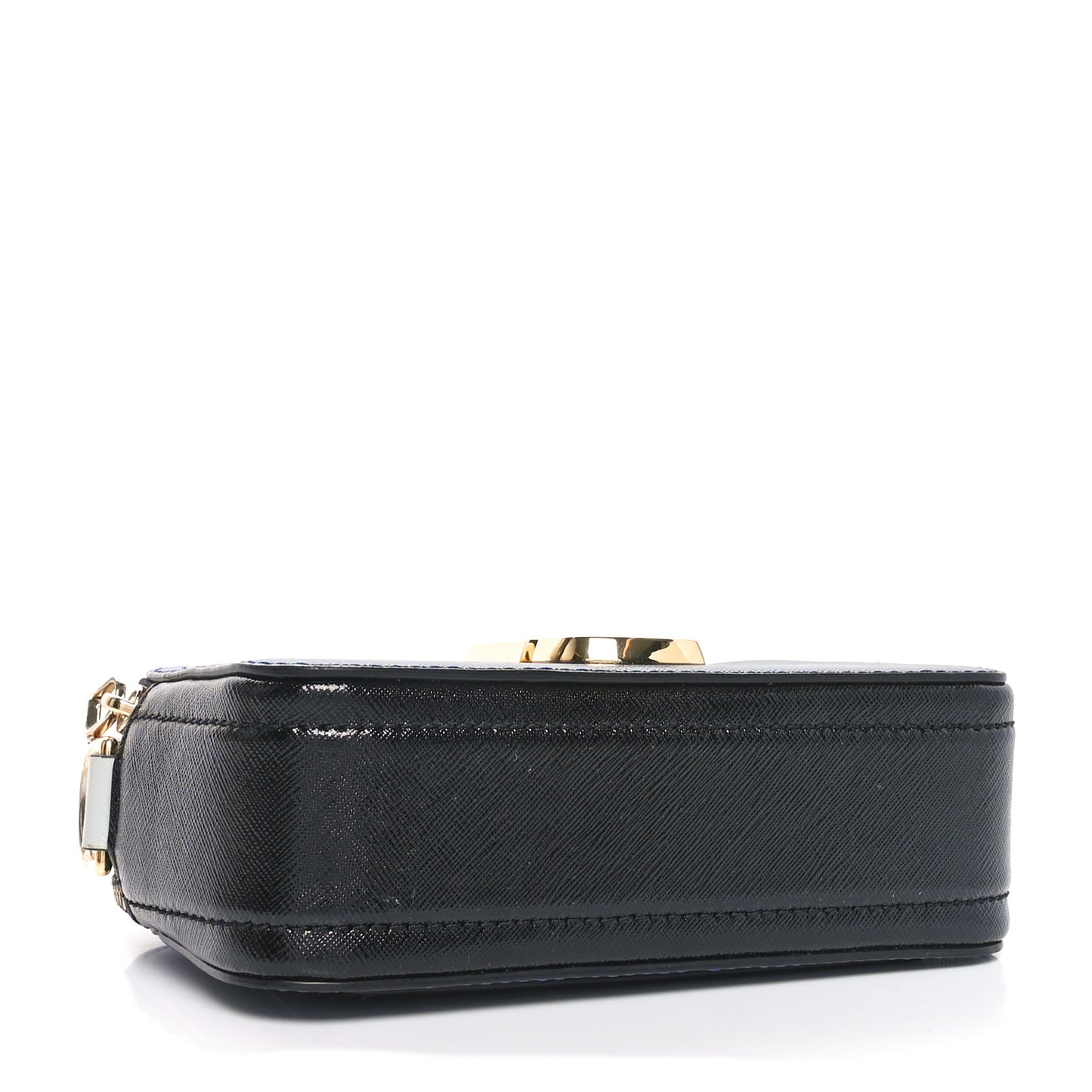 Metallic Saffiano Glitter Small Snapshot Camera Bag Blue Sea