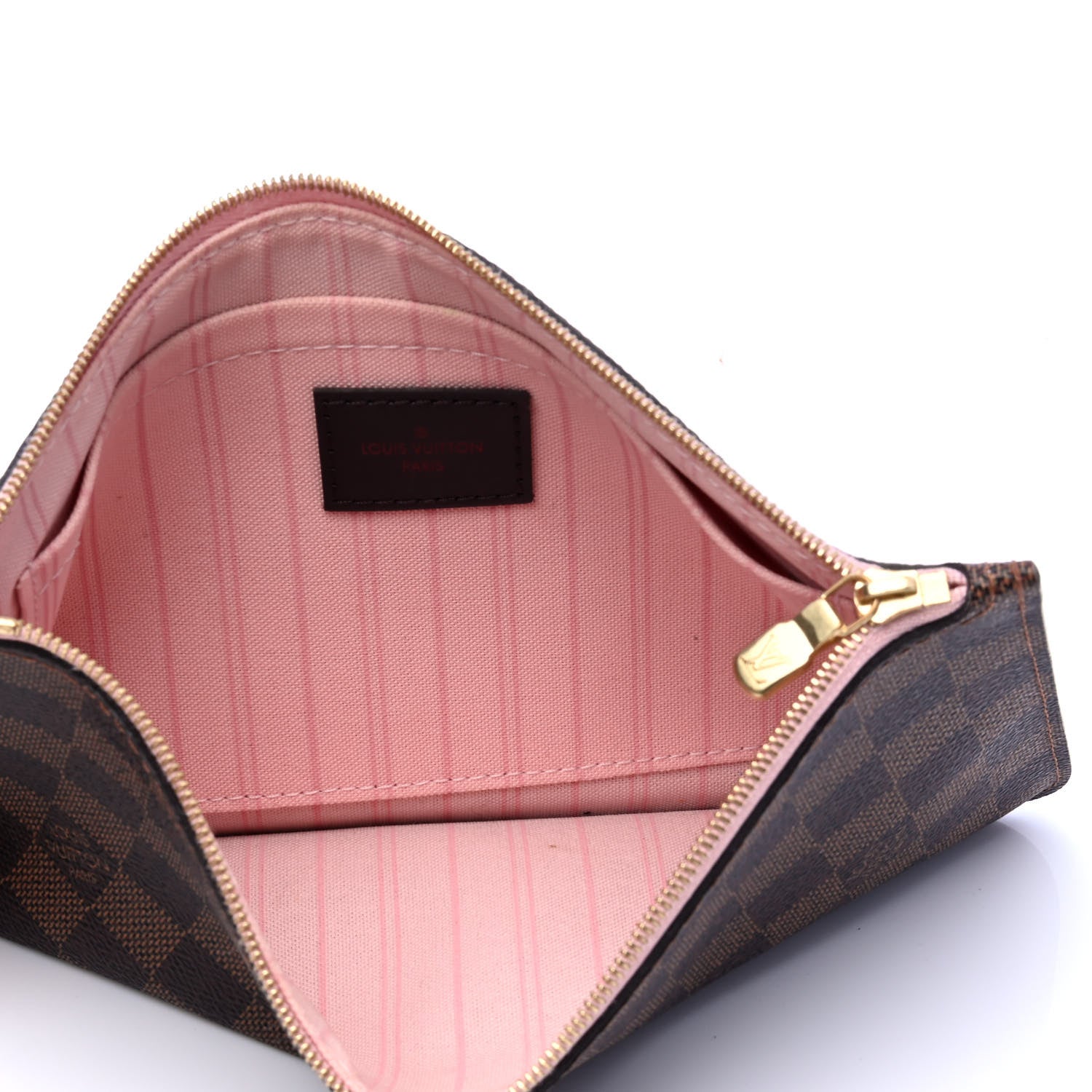 Louis Vuitton Damier Ebene Neverfull MM GM Pochette Rose Ballerine 3 of 4