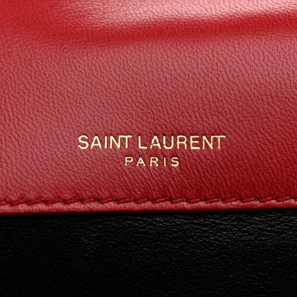 Saint Laurent Lambskin Matelasse Monogram Large Vicky Chain Bag Rouge Eros 6 of 11