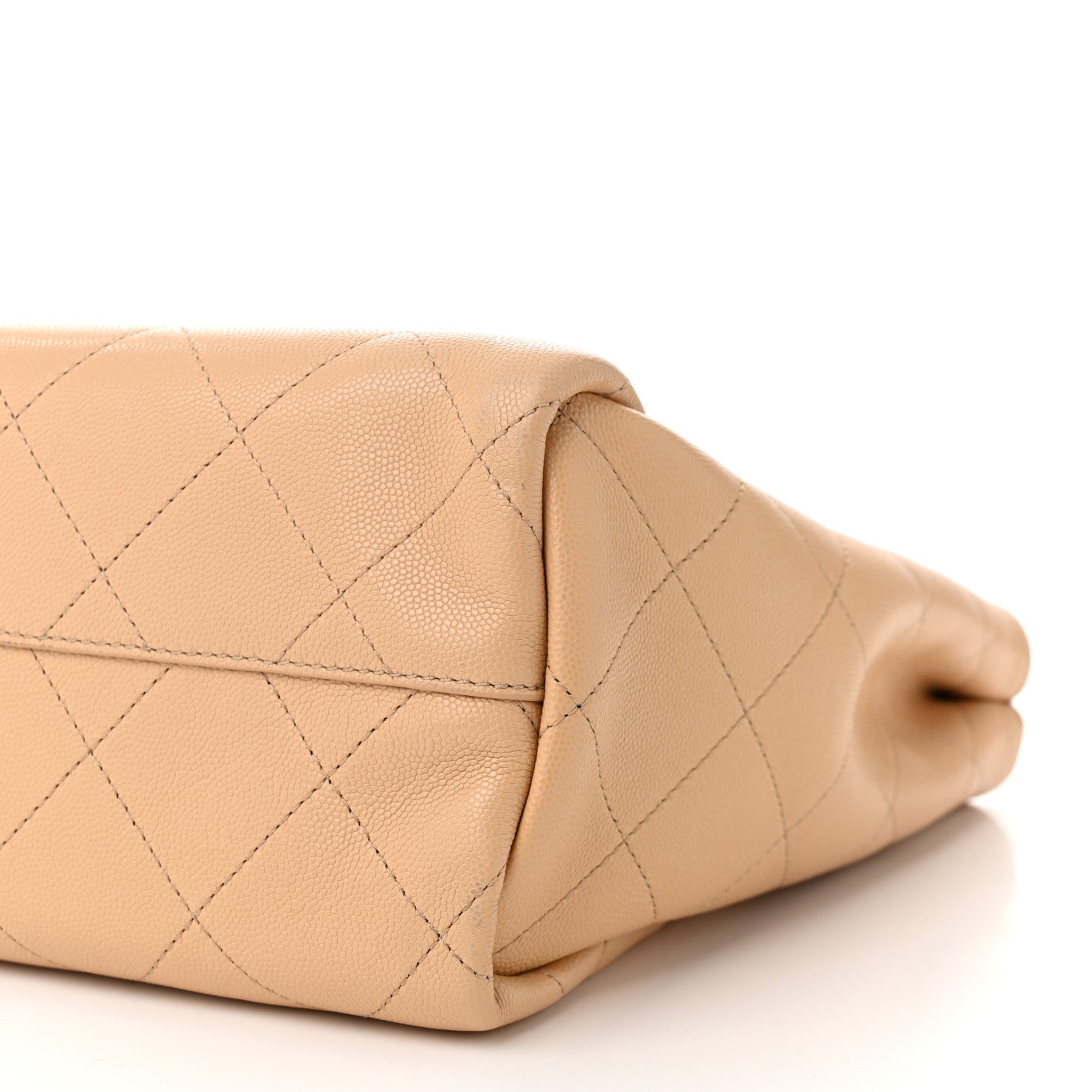 Chanel Caviar Stitched Small Shopping Tote Beige 10 of 10