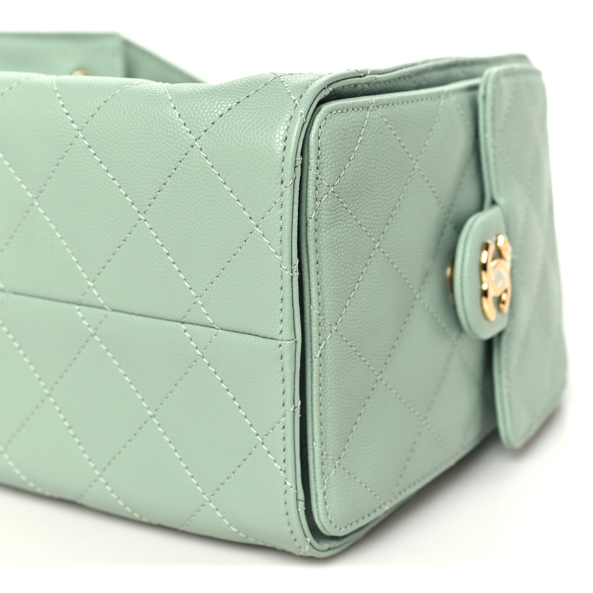 Chanel Caviar Quilted Small Chanel 25 Handbag Light Green 10 of 11