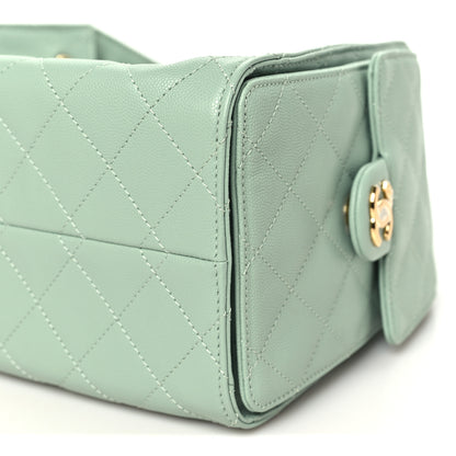 Chanel Caviar Quilted Small Chanel 25 Handbag Light Green 10 of 11