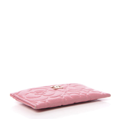Chanel Caviar Camellia Embossed Card Holder Pink 4 of 9