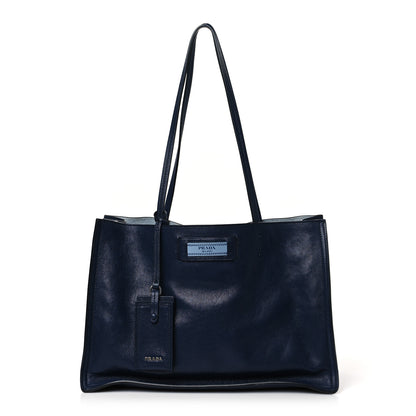 Prada Glace Calf Etiquette Tote Astrale Inchiostro 1 of 8