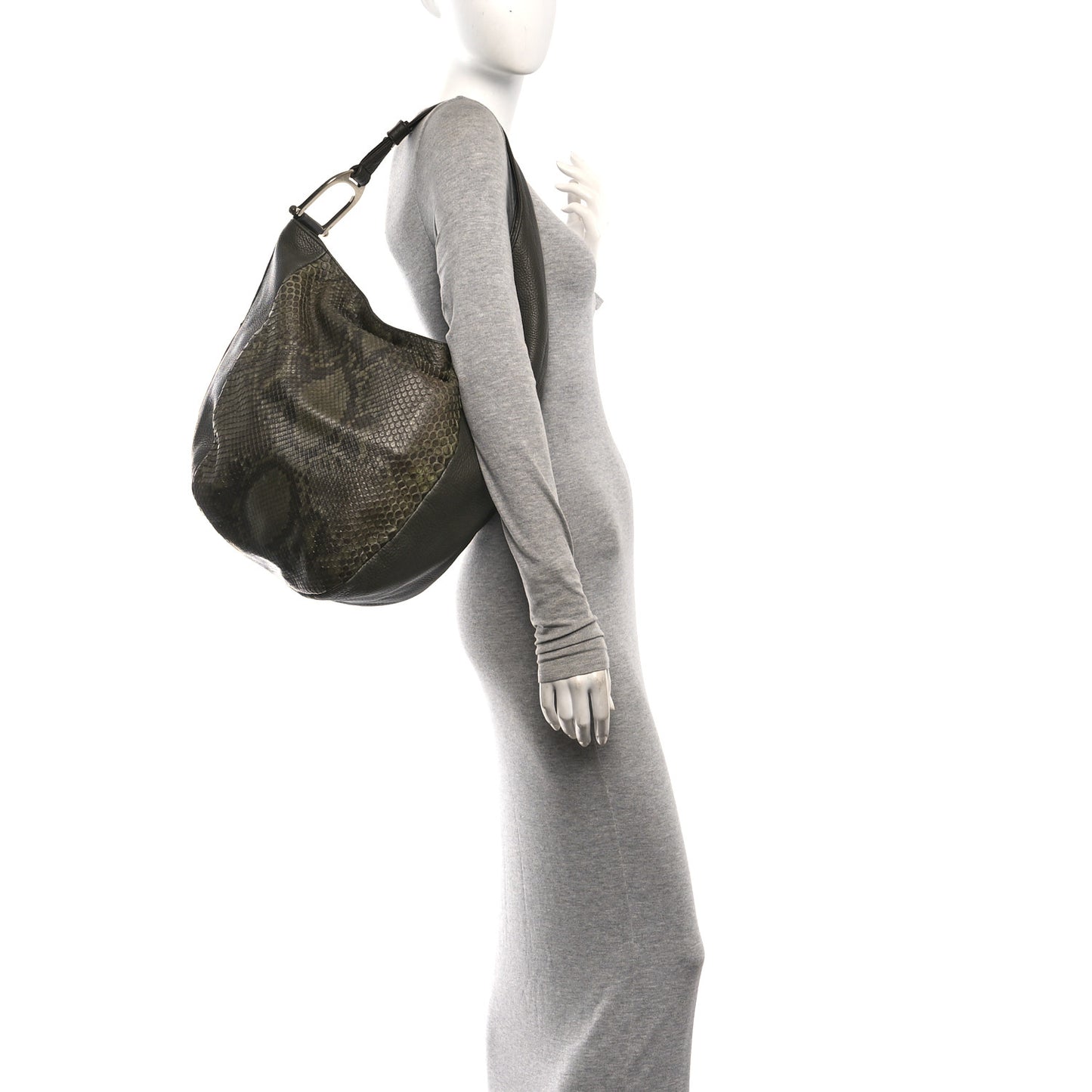 Snakeskin Greenwich Shoulder Bag Green