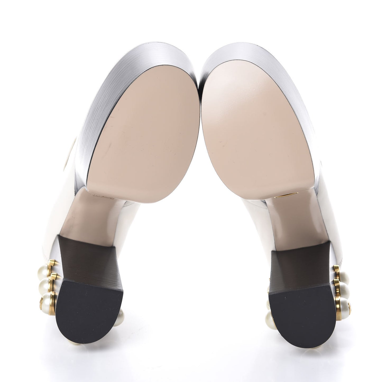 Malaga Kid Pearl Studded Vegas Platform Loafers 39 Mystic White