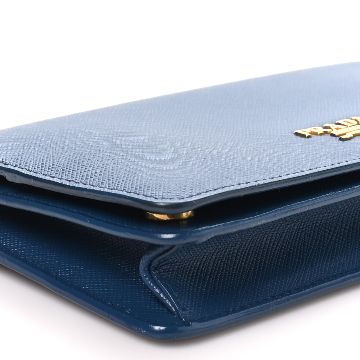 Prada Saffiano Metal Oro Mini Bag Bluette 8 of 9