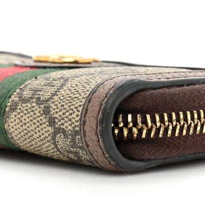 Gucci GG Supreme Monogram Web Ophidia Zip Around Key Case Beige New Acero 7 of 15