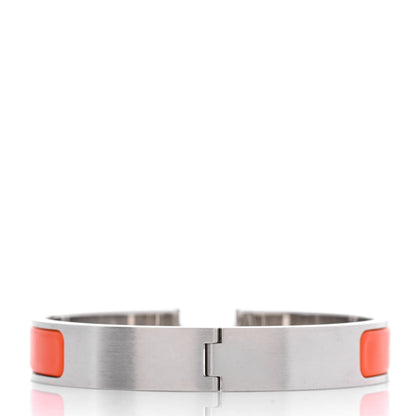 Hermes Enamel Narrow Clic Clac H Bracelet GM Orange 3 of 5