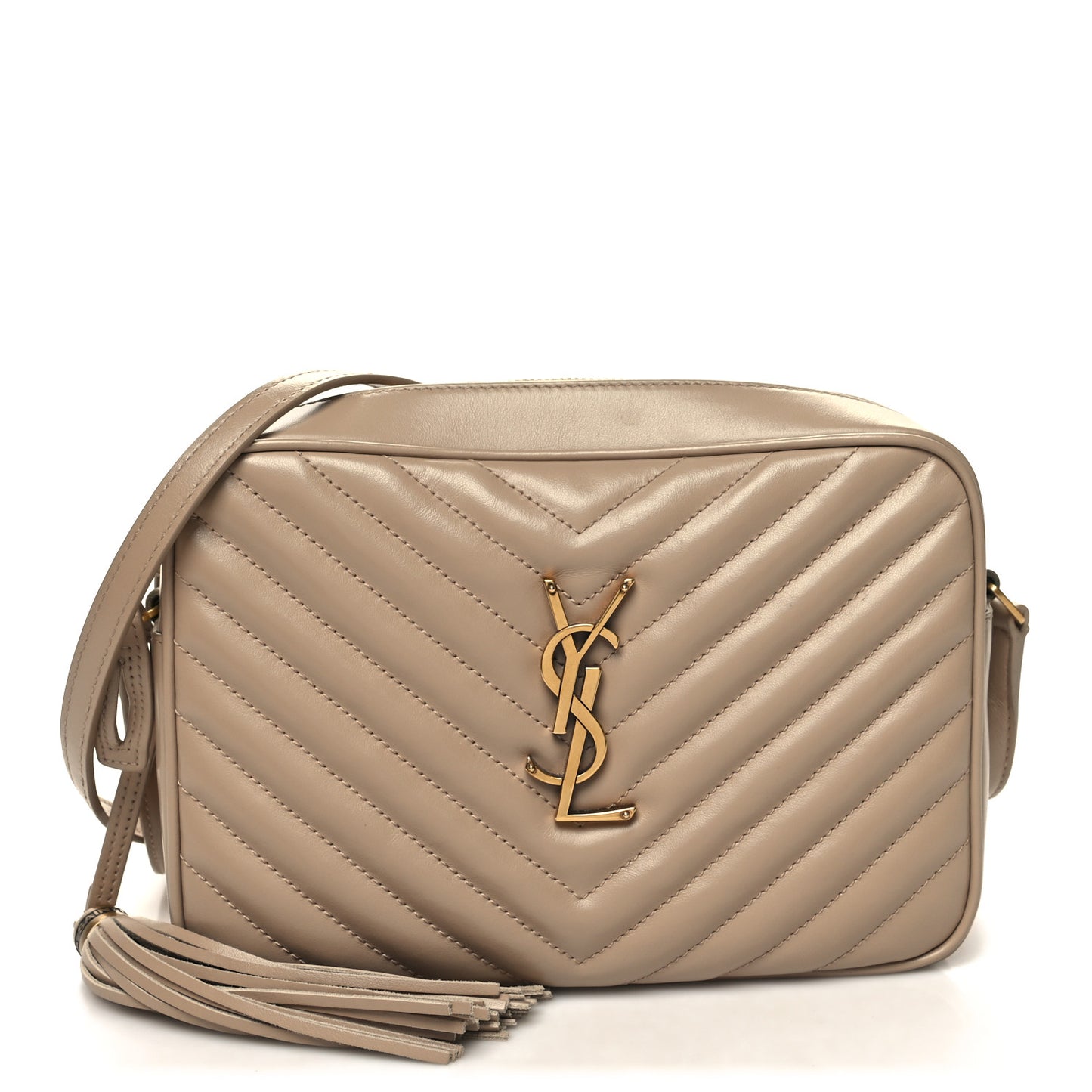 Calfskin Matelasse Monogram Lou Camera Bag Dark Beige