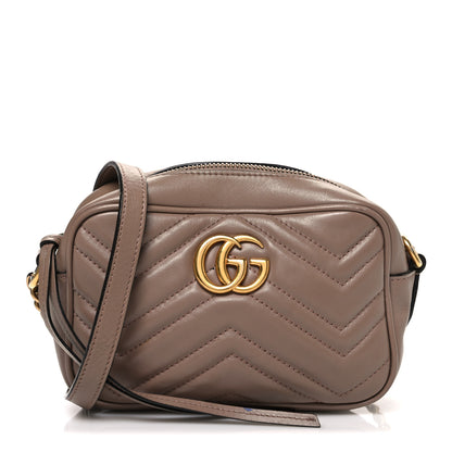 Gucci Calfskin Matelasse Mini GG Marmont Chain Shoulder Bag Porcelain Rose 1 of 12