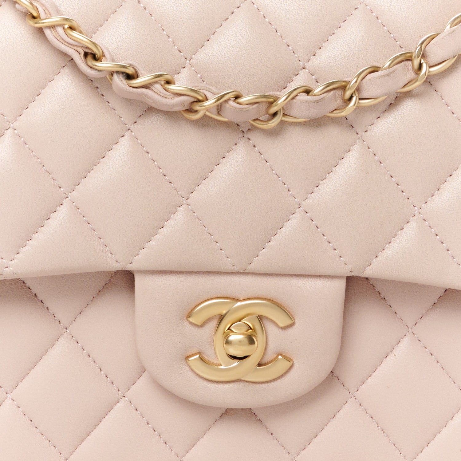 Chanel Lambskin Quilted Medium Double Flap Light Pink 9 of 12