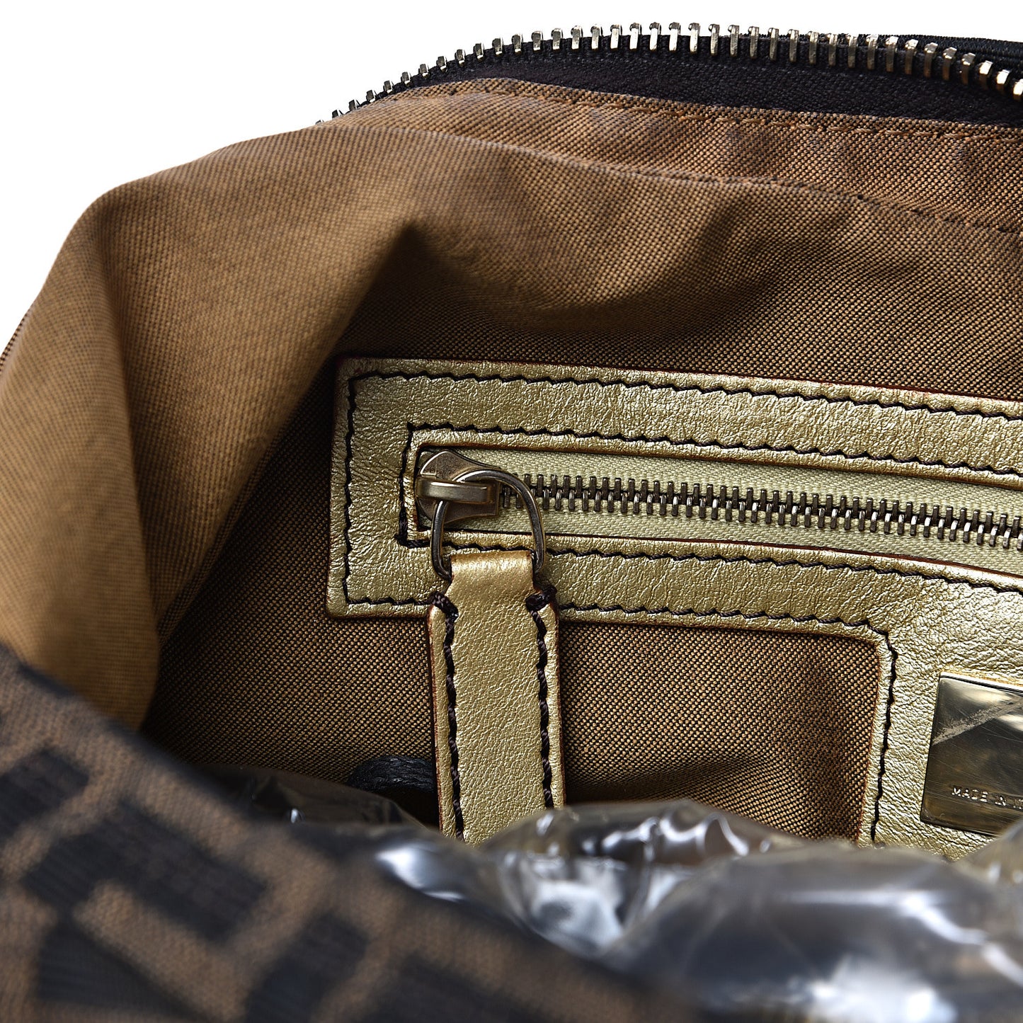 Zucca Laminated Vachetta Small Chef Hobo Tobacco Bronzo