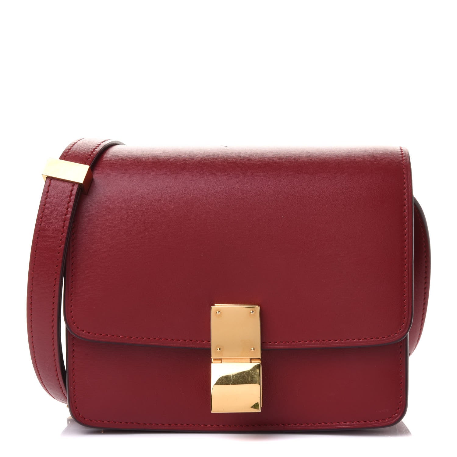 Celine Smooth Calfskin Small Classic Box Flap Bag Red 1 of 11