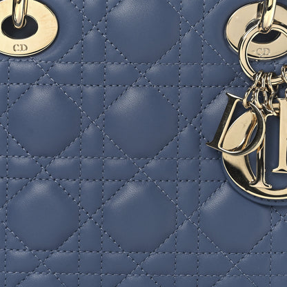 Christian Dior Lambskin Cannage Small My ABCDior Lady Dior Denim Blue 8 of 10