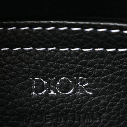Christian Dior Grained Calfskin Vertical Saddle Pouch With Strap Black 6 of 10
