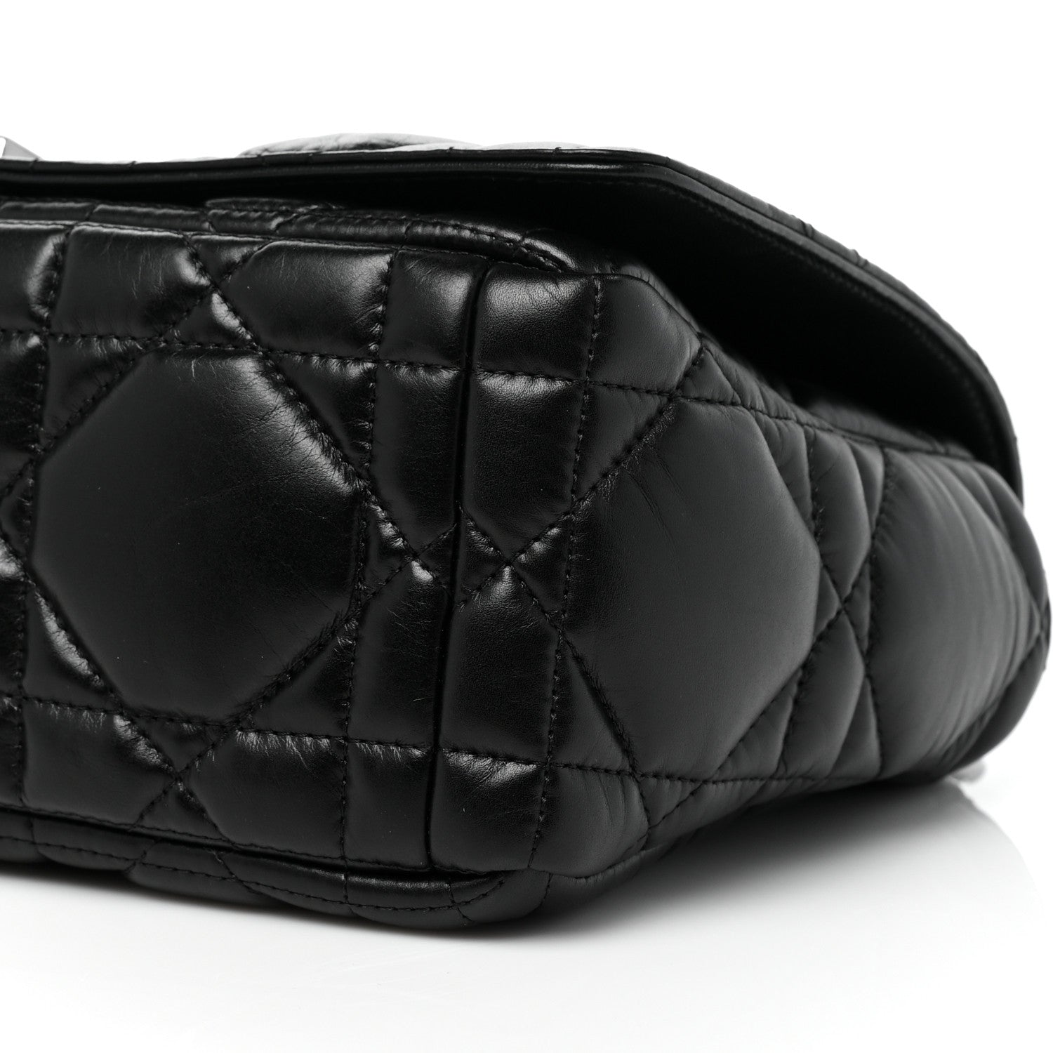 Christian Dior Calfskin Macrocannage Medium Caro Bag Black 8 of 10