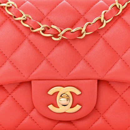 Chanel Lambskin Quilted Mini Rectangular Flap Red 8 of 11