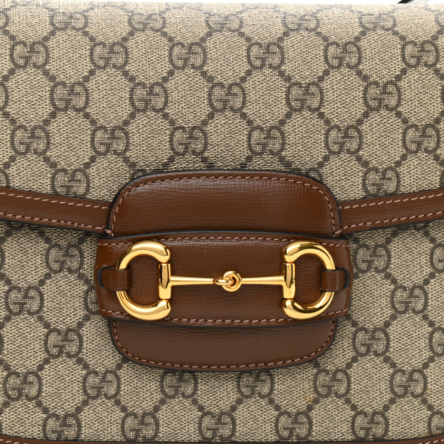 Gucci GG Supreme Monogram Horsebit 1955 Shoulder Bag Beige Brown Sugar 4 of 10