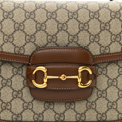Gucci GG Supreme Monogram Horsebit 1955 Shoulder Bag Beige Brown Sugar 4 of 10