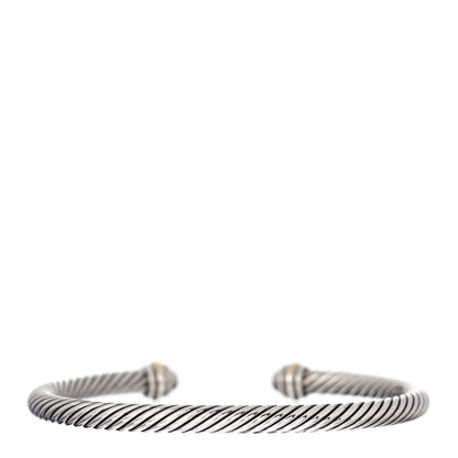 David Yurman Sterling Silver 18K Yellow Gold 4mm Cable Classics Bracelet 3 of 4