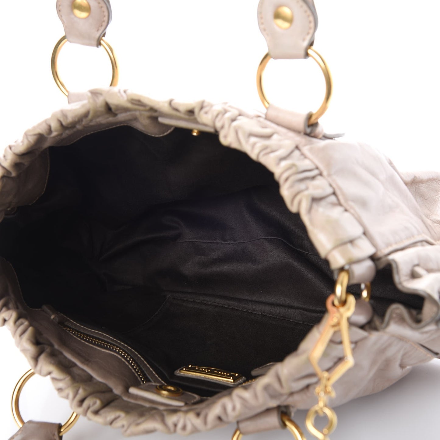 Vitello Lux Gathered Tote Pomice