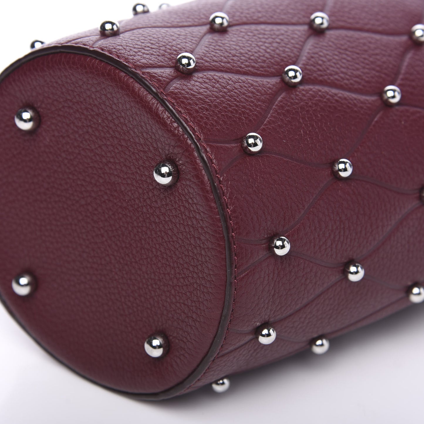 Pebbled Calfskin Mini Roxy Bucket Bag Burgundy